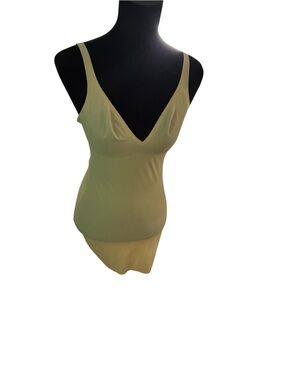 SKIMS tan V-Neck Shaping Tank